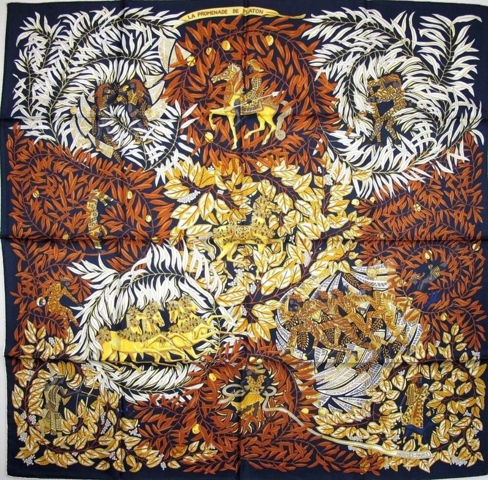 Hermes La Promenade de Platon Silk Scarf